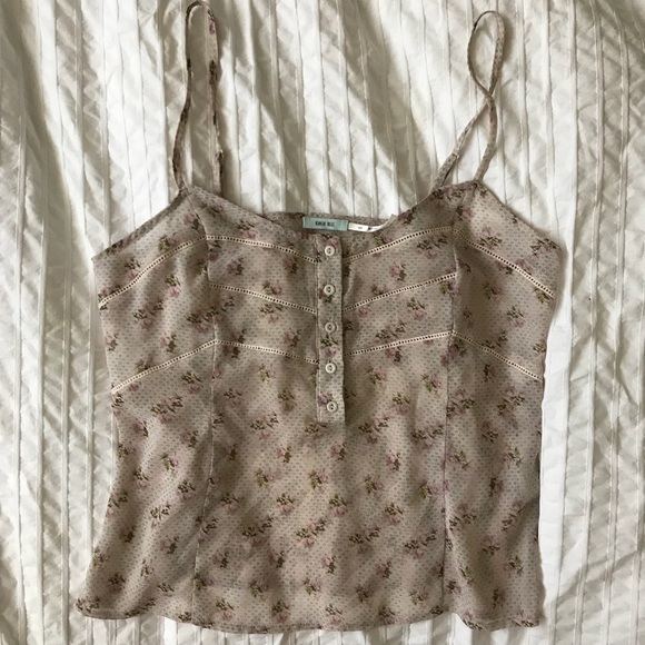 Floral Cami with ladder lace trim - Picture 3 of 6